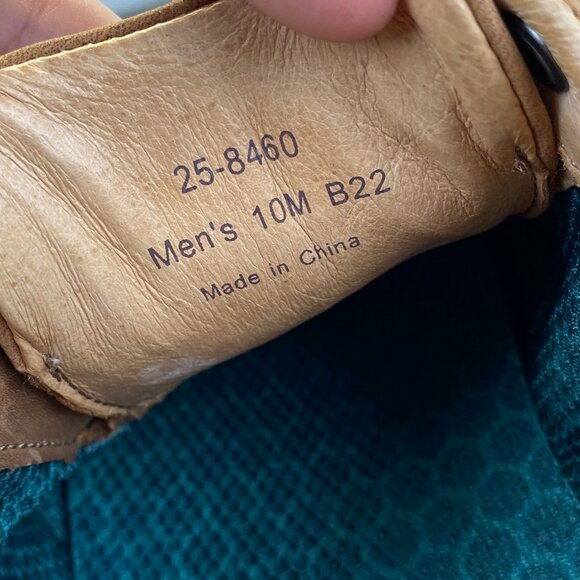 258460 MCGUFFEY MENS SHOE Size 10 M TAN OILED LEATHER JOHNSTON&MURPHY GOLF SHOE - Picture 12 of 13